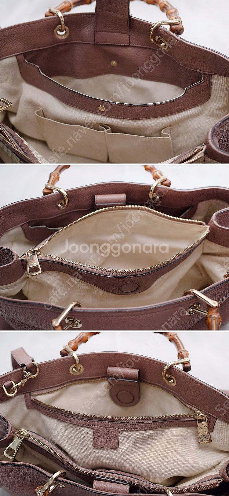 구찌 (GUCCI) 뱀부 핸들 페일핑크 토고가죽 빅토트...--9