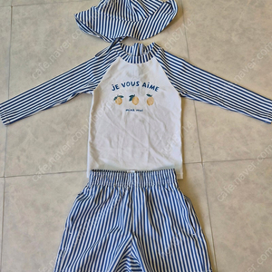 밍크뮤 3y 수영복 / 아기 래쉬가드 / 레몬스트라이프