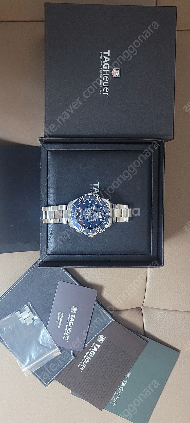 테그호이어 아쿠아레이서 청판43mm 쿼츠 크로노 정품 ...--0