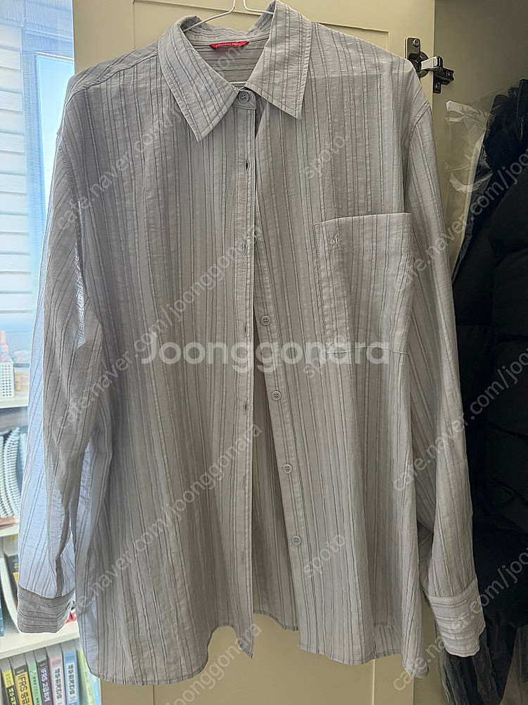 오버듀플레어 oversized textured shirt grey 셔츠--2