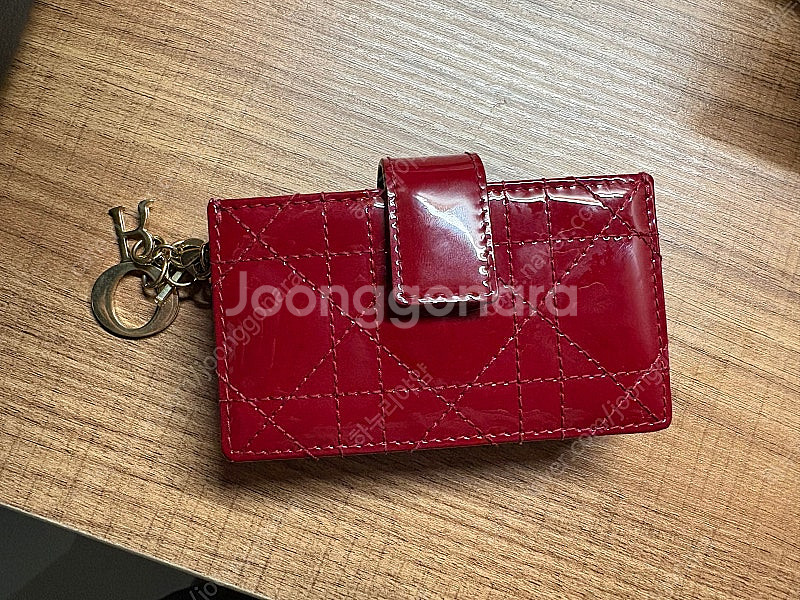 디올 아코디언 카드지갑 레드--0
