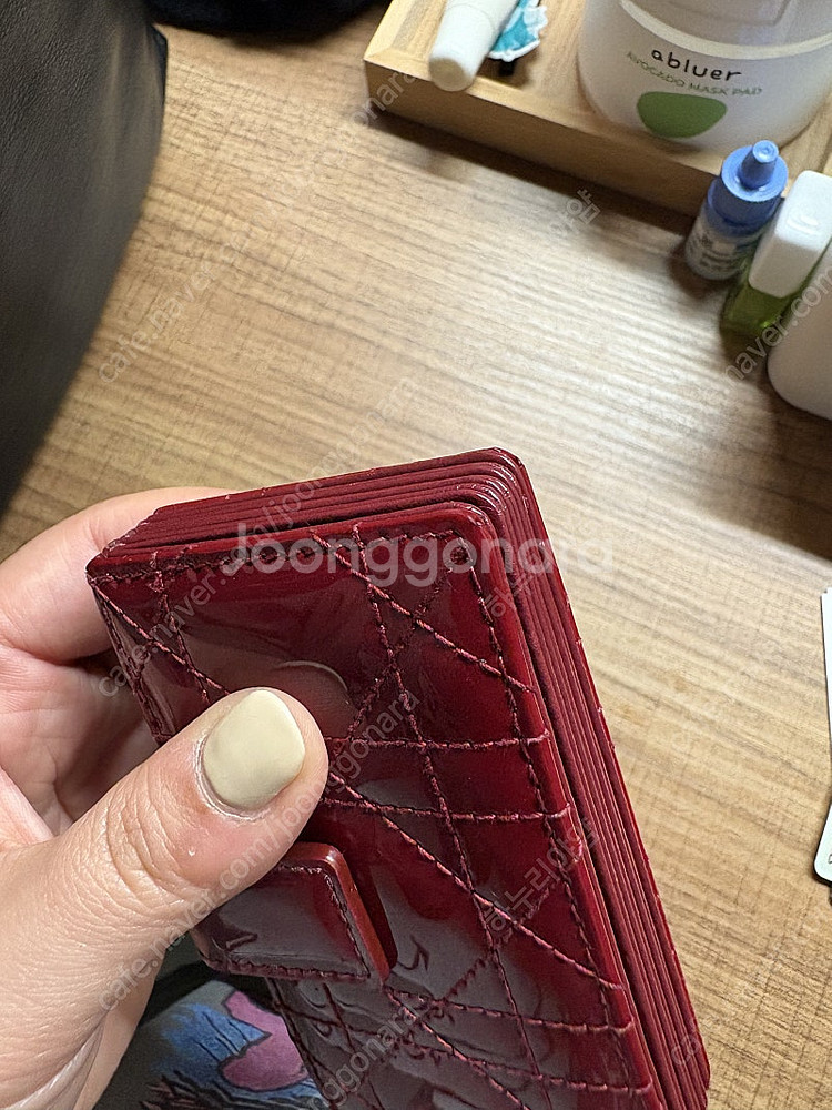디올 아코디언 카드지갑 레드--6