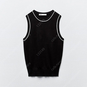 (새상품) 자라 콘트라스트 파이닝 니트탑 네이비 m사이즈