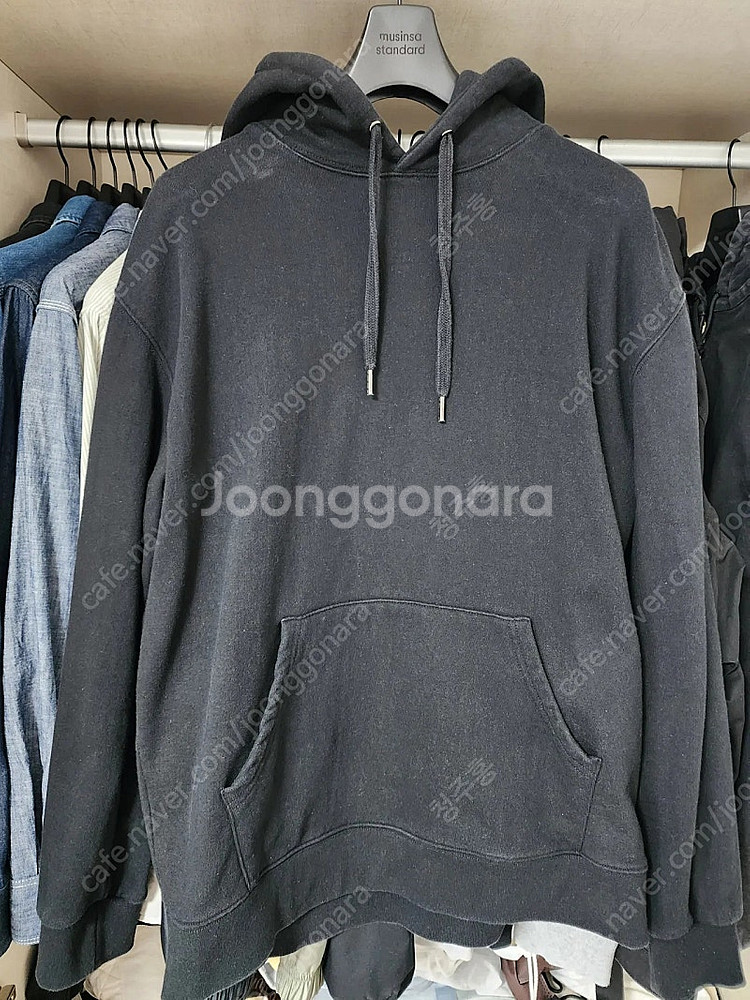 퍼스널팩 프리미엄 솔리드 오버핏 후드티 그레이,블랙 S...--2