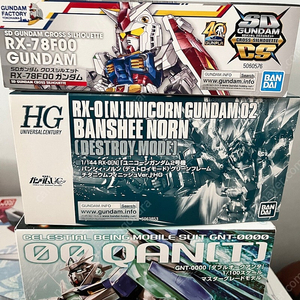 MG 퀀터, HG 밴시 노른 디스트로이모드 티타늄피니쉬, 건드노드, 데스루터, 스사노오, 쓰로네 쯔바이, 더블오라이저 디자이너스 컬러, EG 스트라이크건담 그랜드슬램장비