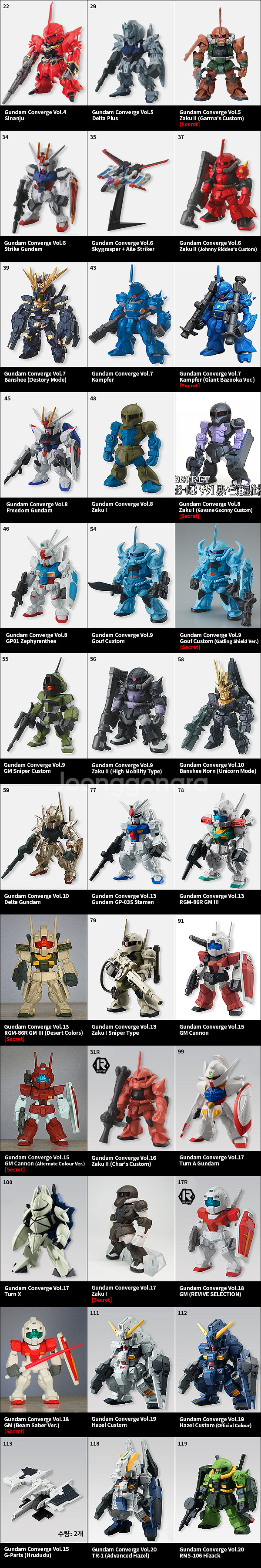 건담 컨버지 (Gundam Converge) 52종--1