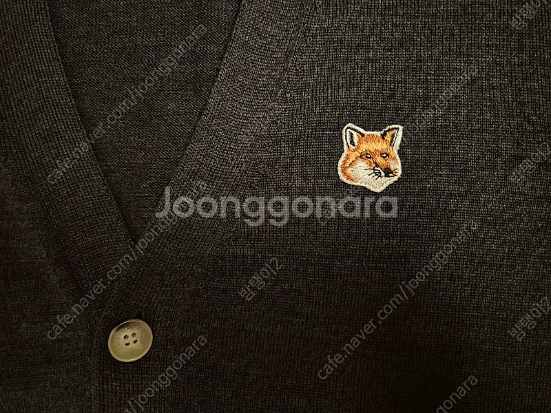 [S]메종키츠네 25ss 폭스헤드 가디건 차콜색 새상품...--4
