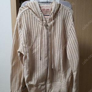 우영미 아이보리 넷팅 집업 후드 가디건 - 44