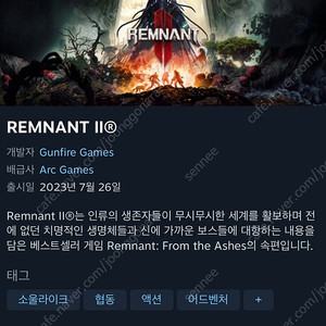 렘넌트2 스팀코드 판매합니다