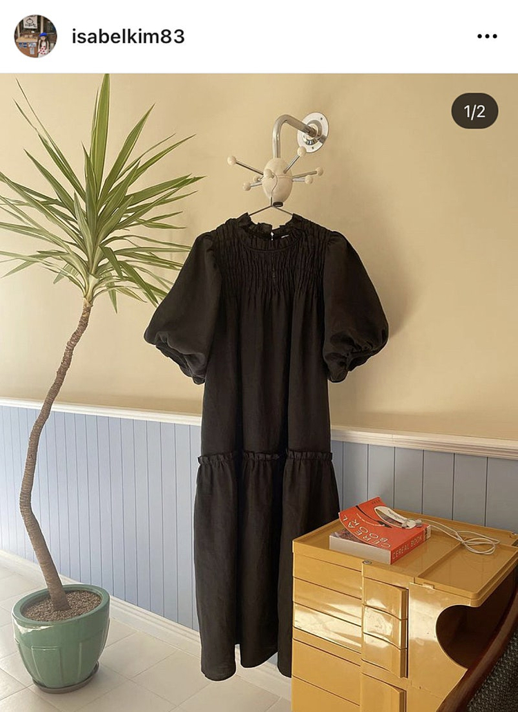 위꼬모 데이지 원피스 린넨100 드레스 S 하객룩 출근룩 올드머니룩결혼식--0