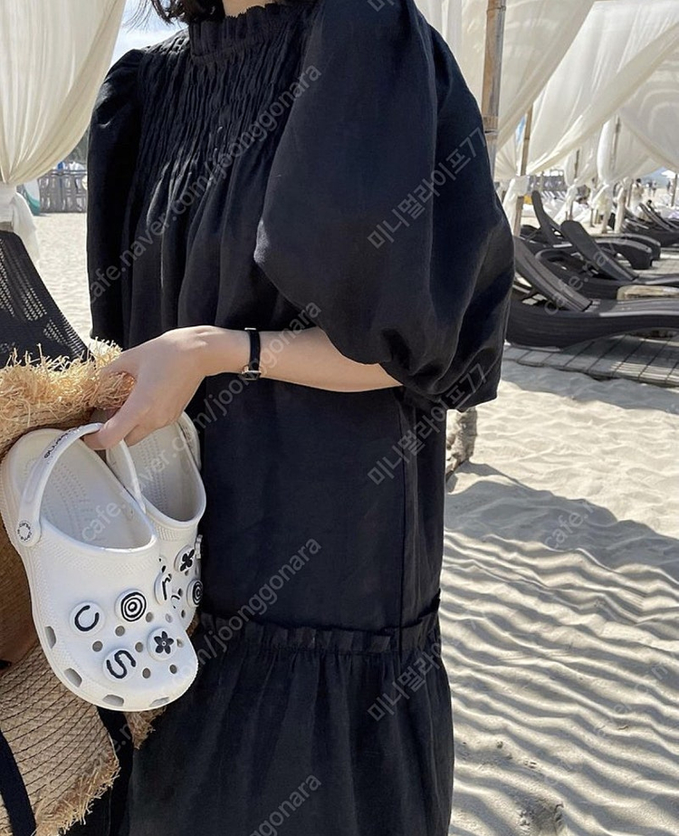 위꼬모 데이지 원피스 린넨100 드레스 S 하객룩 출근룩 올드머니룩결혼식--1