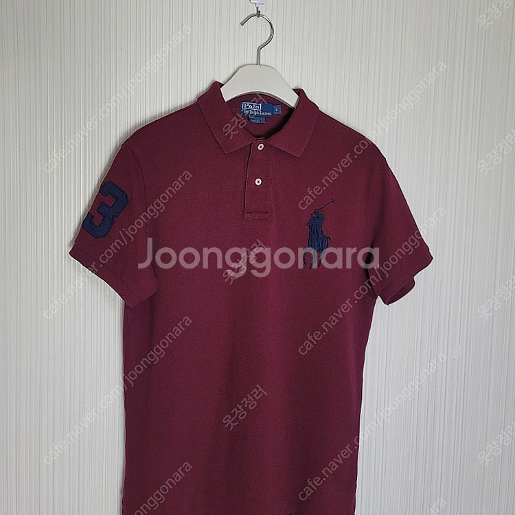 100_폴로 반팔카라티 와인 빅포니 랄프로렌 피케 2....--0