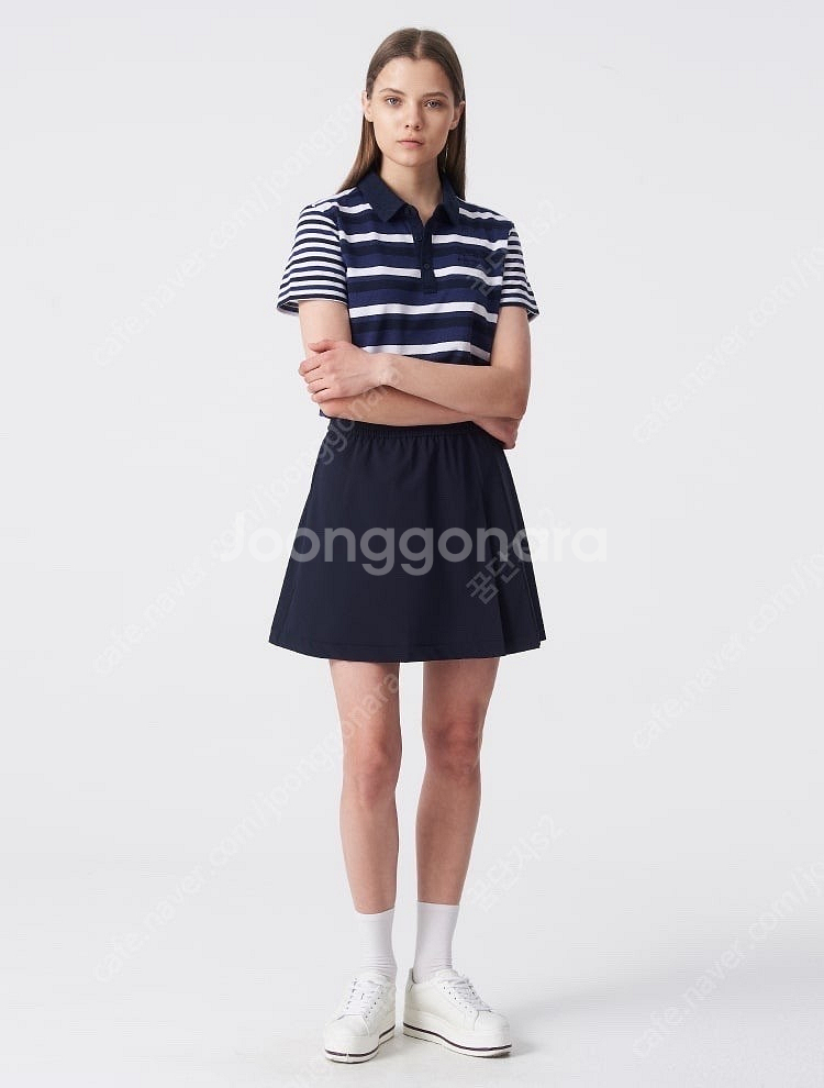빈폴 레이디스 바스락 스포츠 네이비 여성 배색 플리츠 ...--0