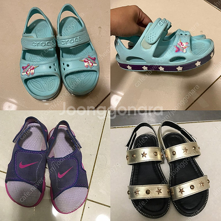 무료배송)여아 180사이즈 크록스+나이키 외 샌들 일괄판매--0