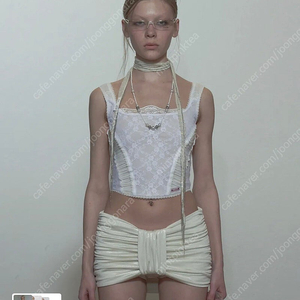 스컬프터 Team Mary Corset top White M사이즈 나시 슬리브리스 화이트