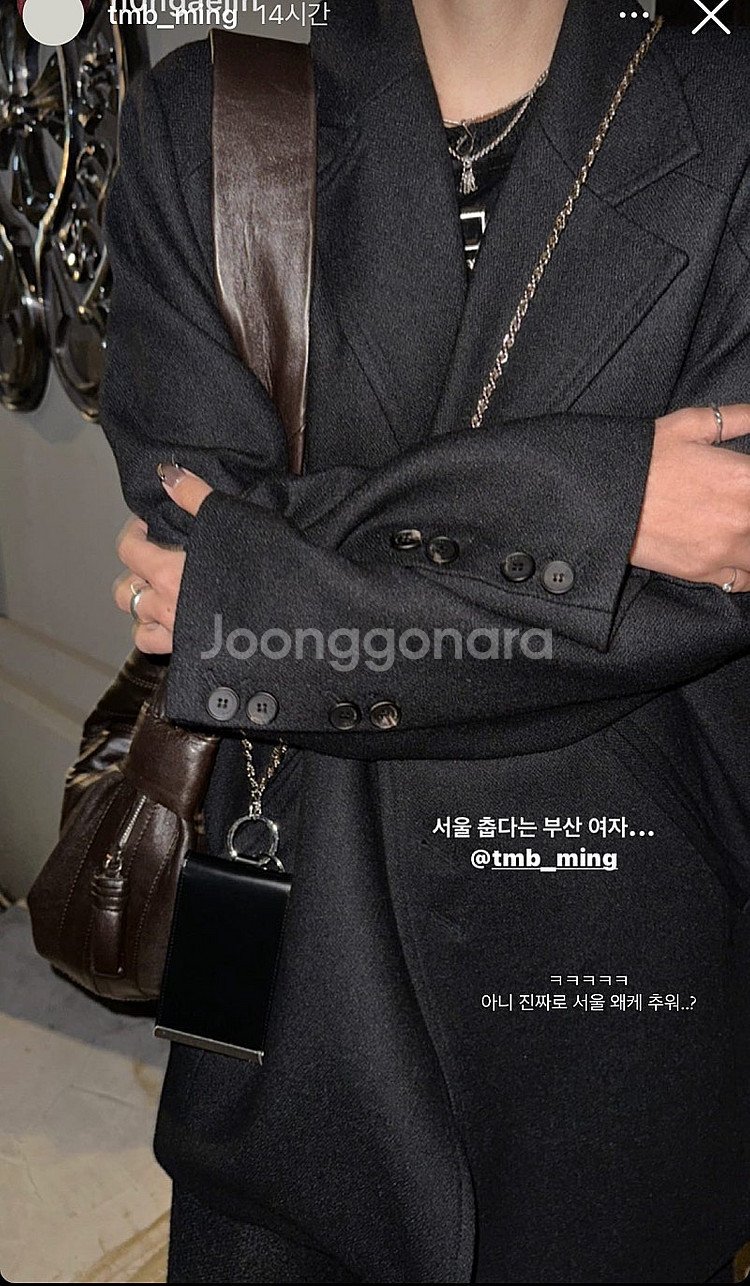 새상품) 트리밍버드 헤어 온 투웨이 체인 월렛 백 카드--3