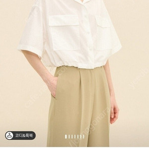 정가42만원대)한섬 타임 TIME 오픈칼라포켓 드로우스트링 탑 셔츠 블라우스 마인 랑방 더캐시미어