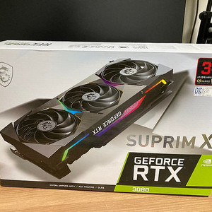 MSI RTX 3080 슈프림X D6X 10gb LHR 풀박스 민트급