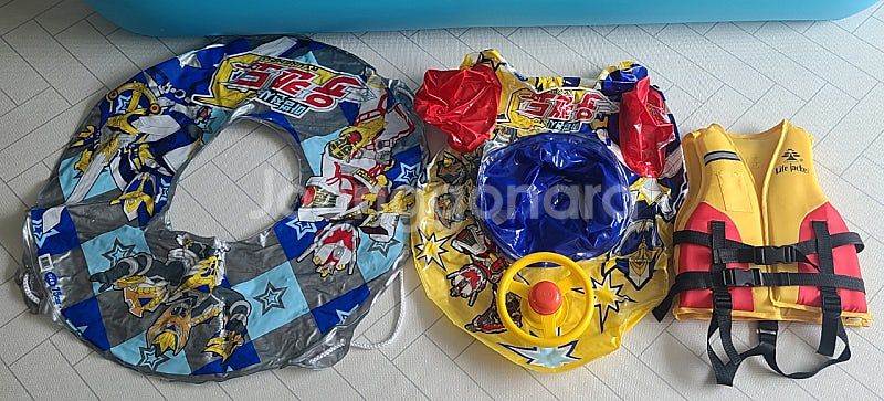 3단 풀장+튜브+보행기튜브+구명조끼 일괄--7