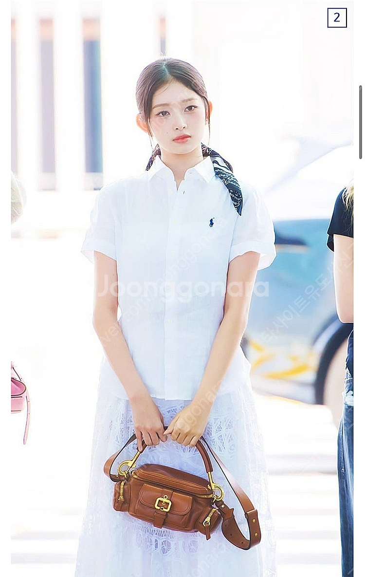 (핑크우유색)폴로 랄프로렌 여성 린넨 반팔 셔츠 카라티--2