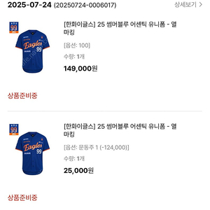 한화이글스 썸머블루 어센틱 유니폼 새상품 원가양도 100(문동주 열마킹)