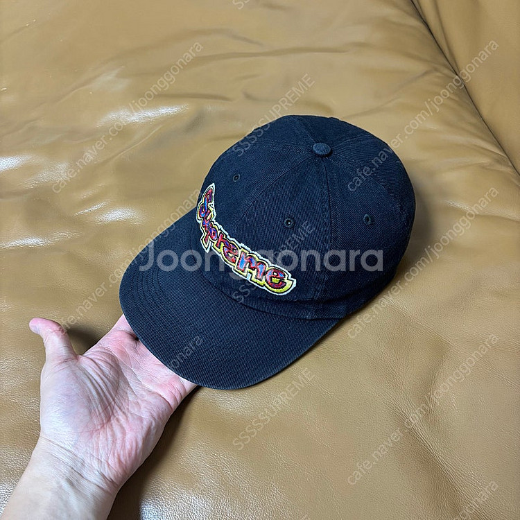 Supreme 슈프림 블랙 6패널 볼캡 모자 (Wash...--3