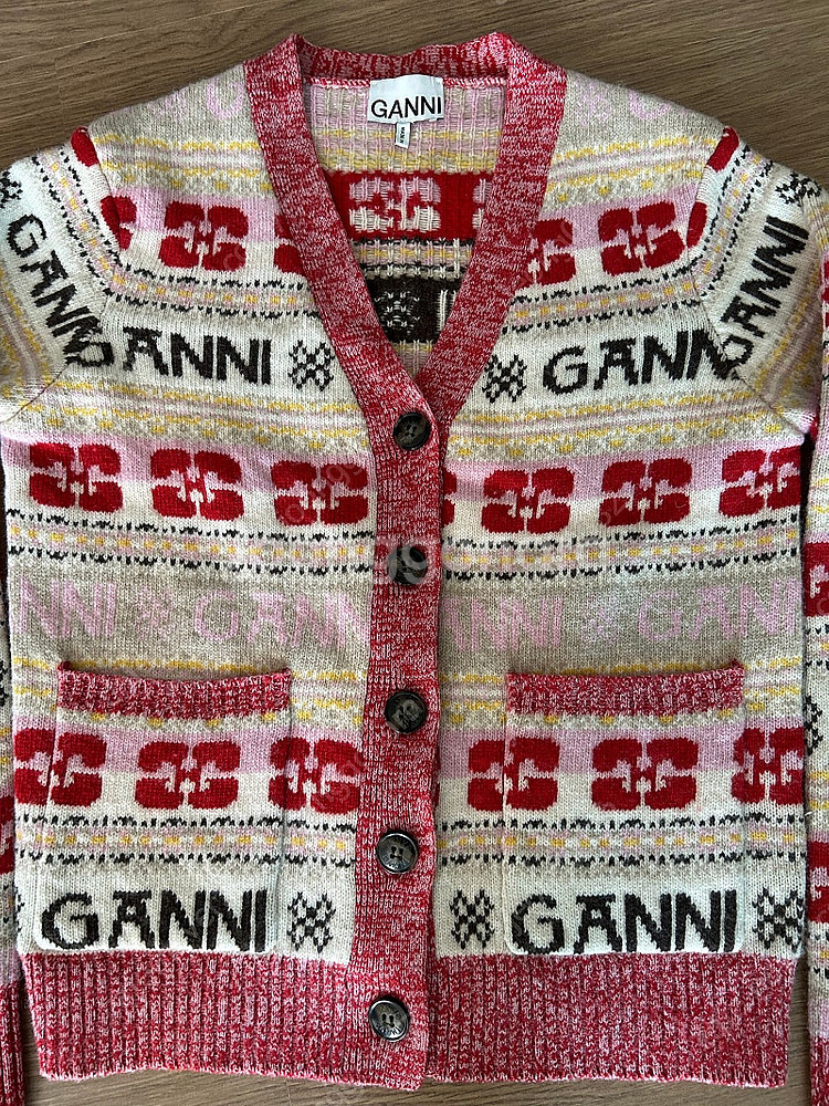 GANNI 가니 로고그래픽 가디건--4