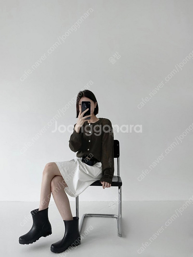 츄츄스 숏 레인부츠 장화 블랙 225-230 / 쇼퍼랜...--7