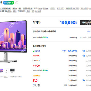 DELL P2422H (미개봉) 24인치 피벗
