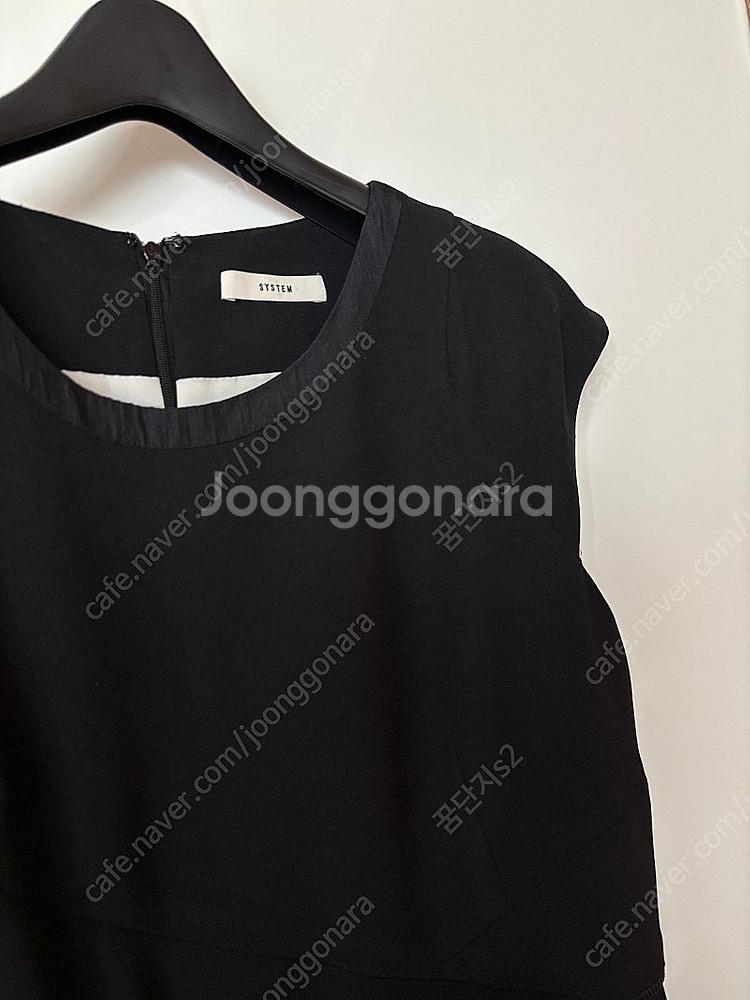 한섬 시스템 실크 배색 민소매 나시 정장 원피스 하객룩...--3
