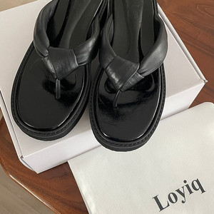 로이크 매듭 쪼리 샌들 (수제화 가죽 샌들) 블랙 245