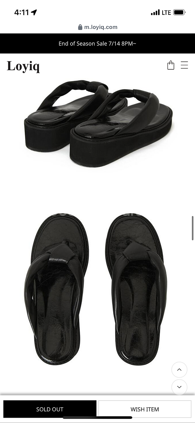 로이크 매듭 쪼리 샌들 (수제화 가죽 샌들) 블랙 245--6