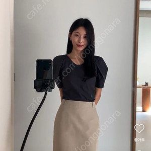 시에sie 블룸 퍼프 슬리브 블라우스 차콜 s