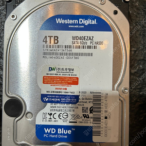 WD Blue 4TB 하드 드라이브 (WD40EZAZ)