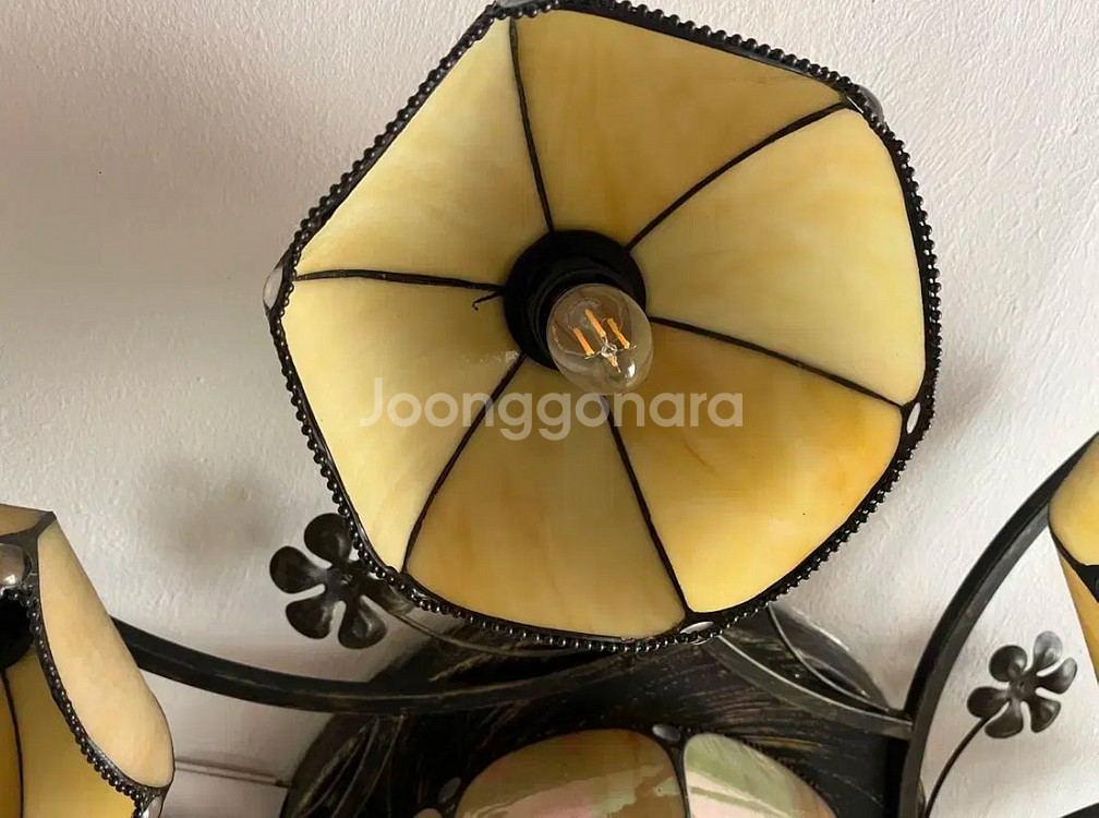 스테인글라스 전등 천장 레트로 빈티지 조명 스테인드글라...--1