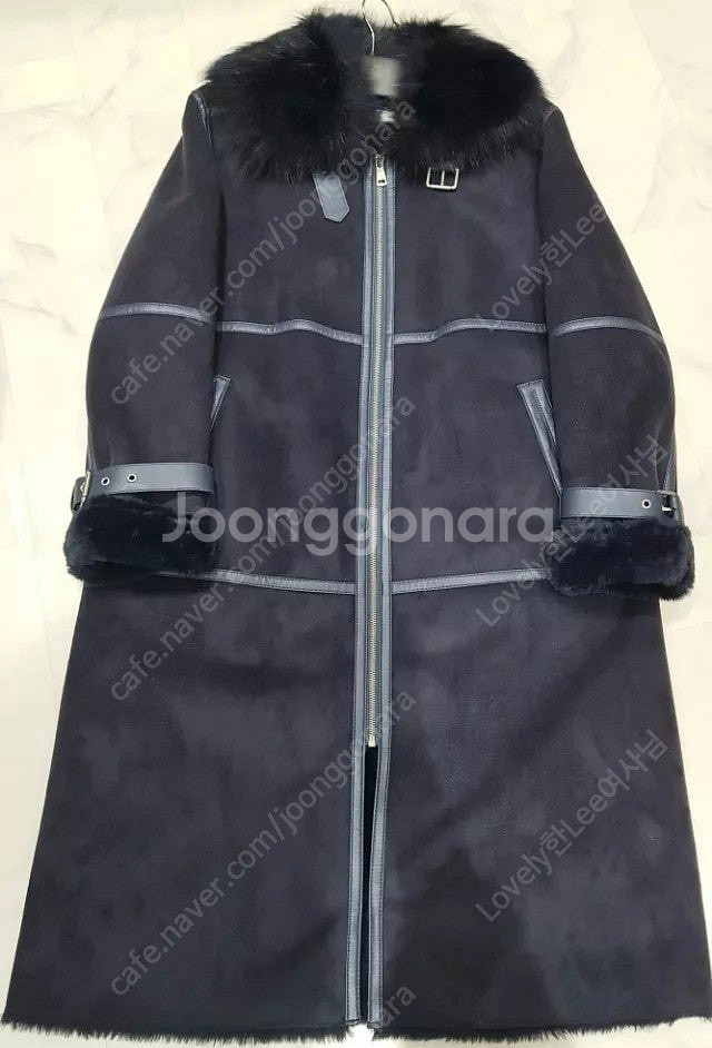 (경북구미직거래)(거의새것)스웨이드 롱 무스탕코트(여성...--0