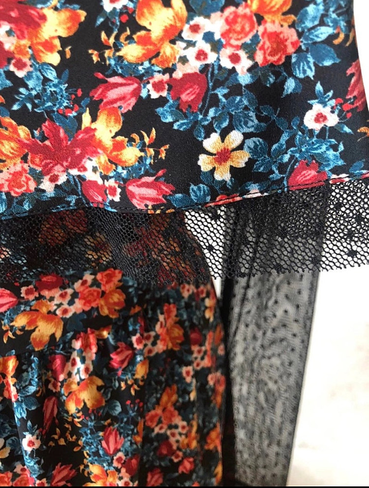 ZARA 새제품 꽃프린팅 블랙 레이스 씨드루 색시큐트한 원피스 S사이즈 이미지