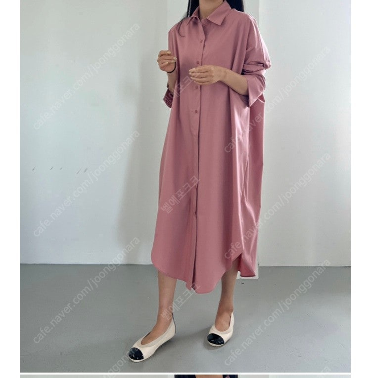 꺌랑 왜다려셔츠 롱 (원피스 기장) 이미지