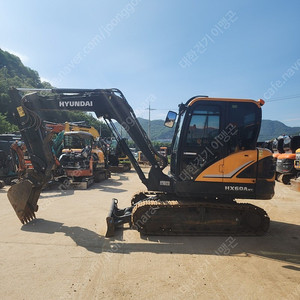 중고굴삭기 현대 HX60AMT 2021년식 저가동 장비, 코끼리집게, 회전라인 장착, 경북 고령소재
