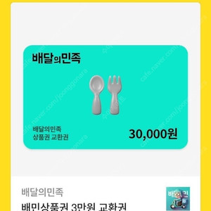 배달의민족 3만원권 모바일상품권