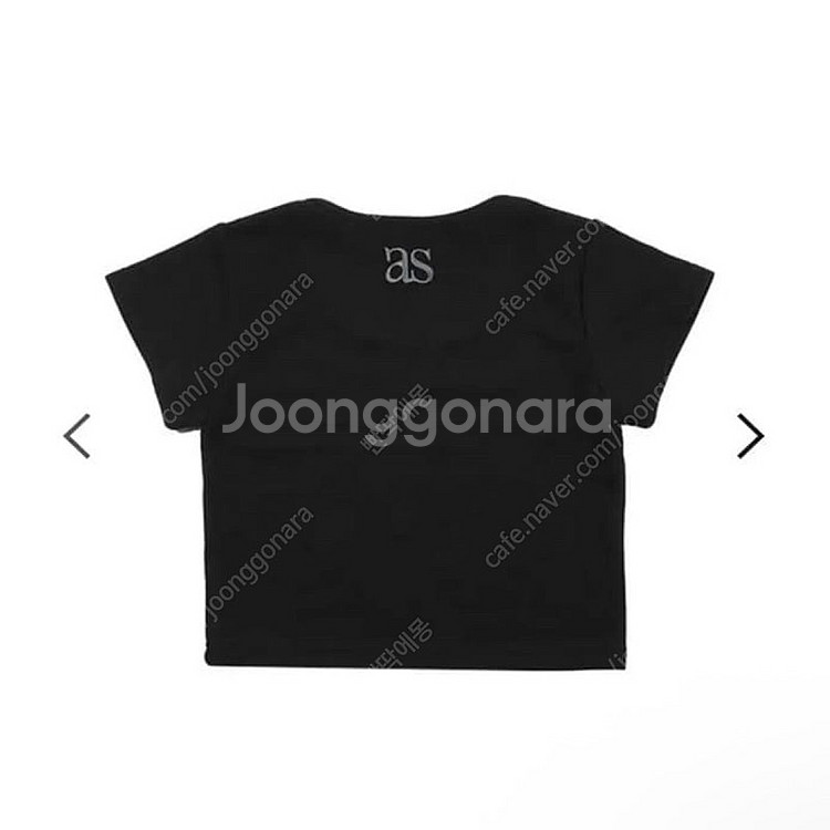 (새상품) 애즈온 백 로고 포인트 탑 블랙 반팔 티셔츠--0