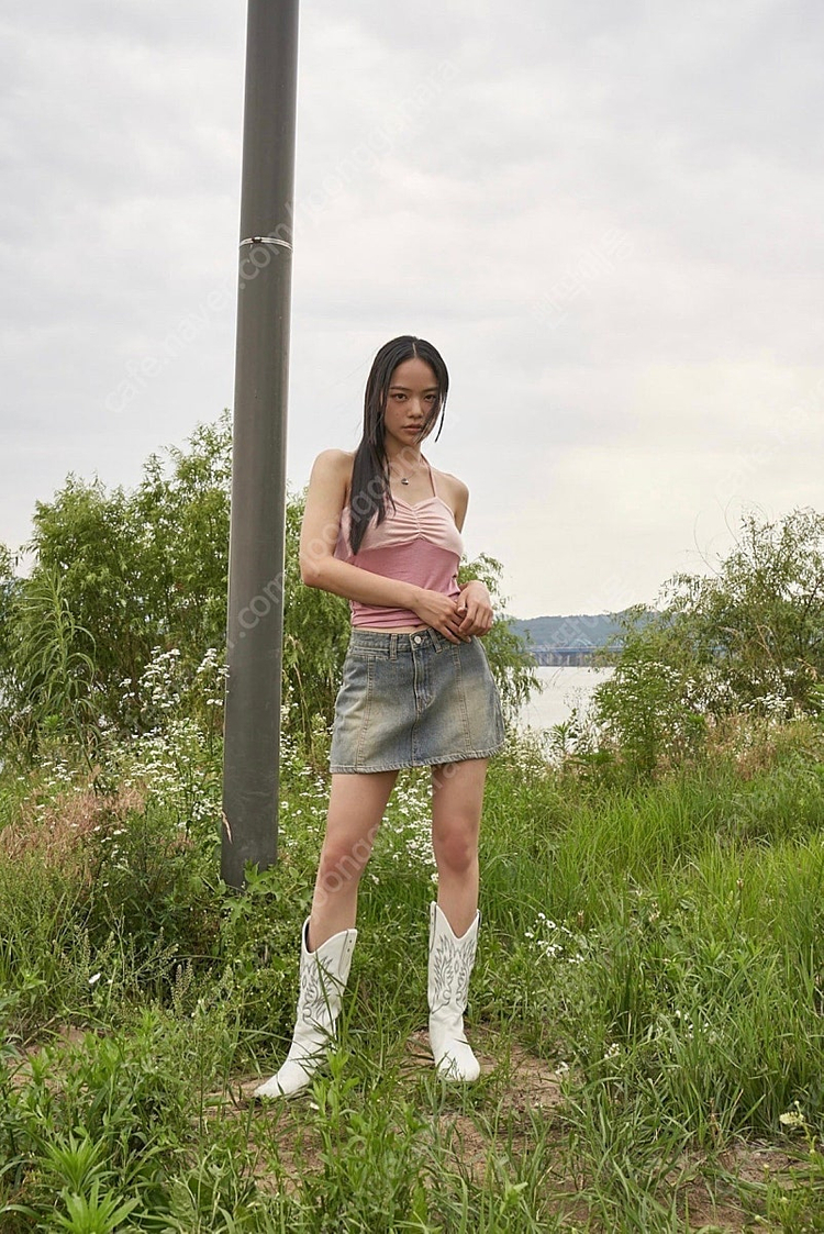 (새상품) 애즈온 리드 워싱 로우 스커트 데님스커트 L 이미지