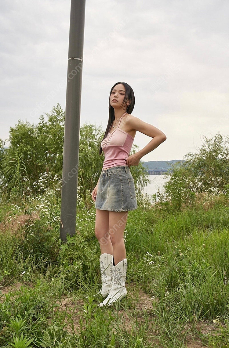 (새상품) 애즈온 리드 워싱 로우 스커트 데님스커트 L 이미지