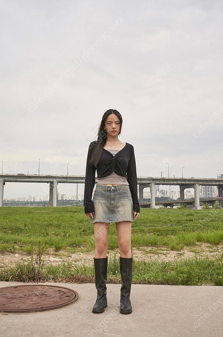 (새상품) 애즈온 리드 워싱 로우 스커트 데님스커트 L 이미지