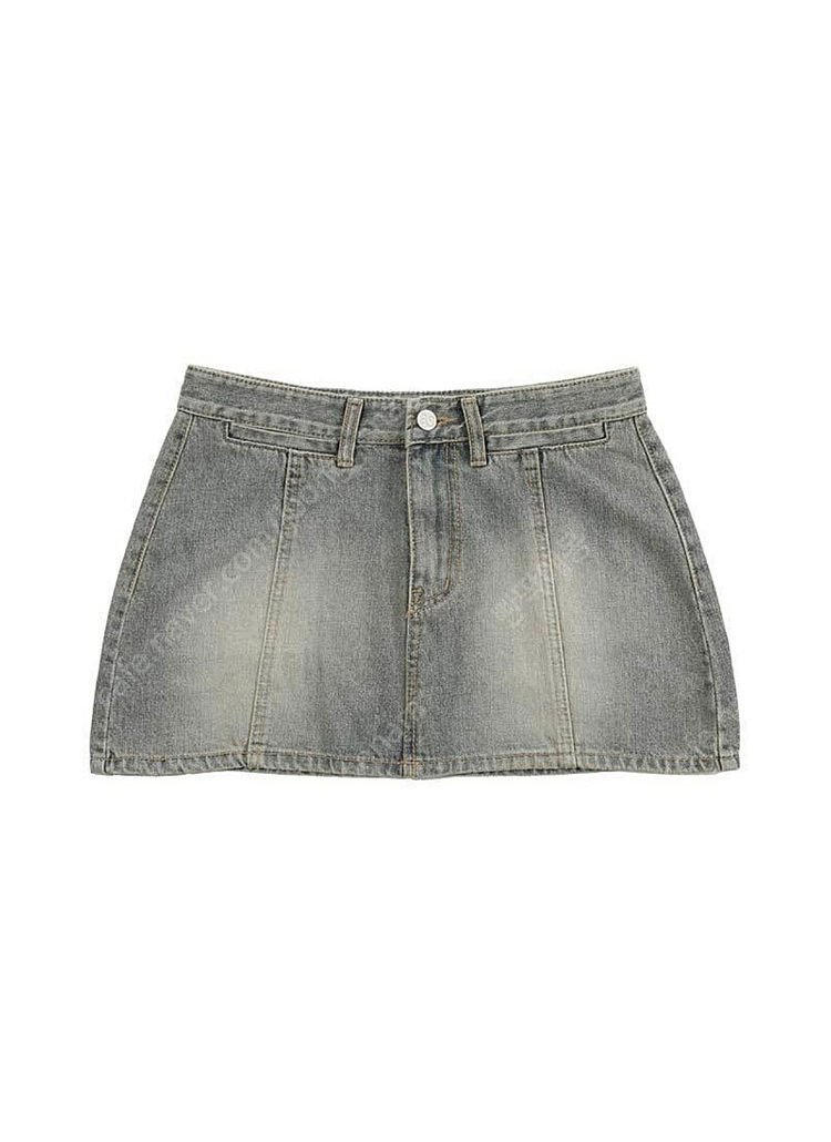 (새상품) 애즈온 리드 워싱 로우 스커트 데님스커트 L 이미지