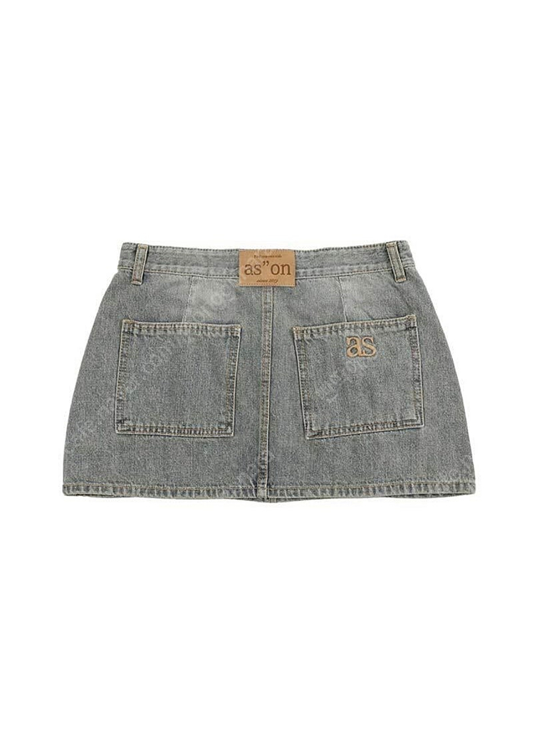 (새상품) 애즈온 리드 워싱 로우 스커트 데님스커트 L 이미지