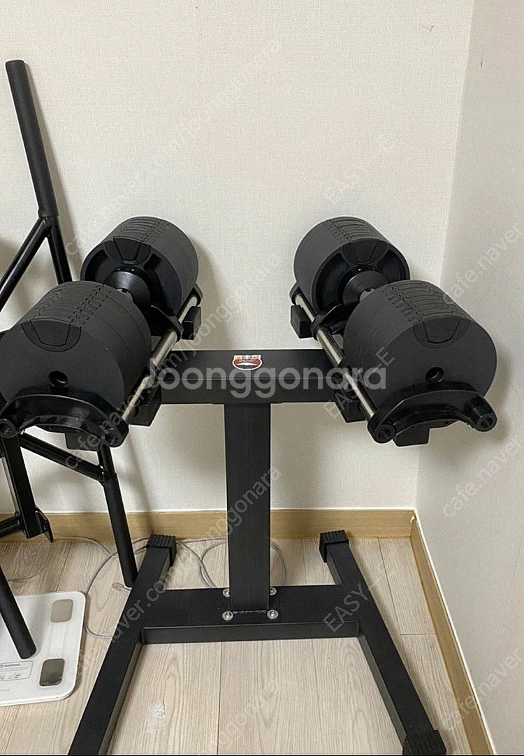 무게조절덤벨 32kg 2개 + 거치대--0