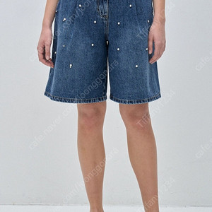 마인 원턱 펄 버뮤다 데님 팬츠