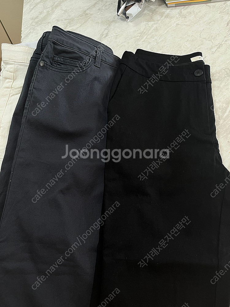 코코블랙 검정 면바지 차콜 와이드 면바지 세트 봄여름 ...--1