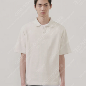 [XXL] 무신사스탠다드 슬릿 넥 피케 폴로 셔츠 크림